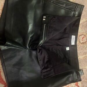 Babaton Black Leather shorts